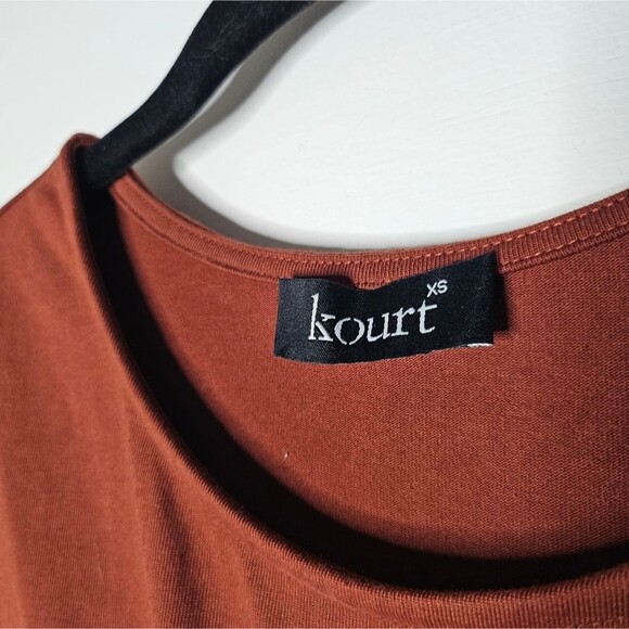 Kourt Anthropologie Sheath Dress Cutout Cap Sleeve Side Slit Special Ocassion XS - Picture 3 of 11